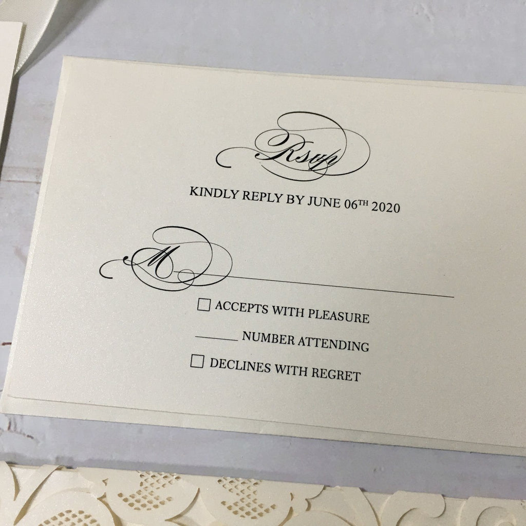 Picky Bride Elegant Wedding Invitations White Invitation Pockets with RSVP Cards Picky Bride