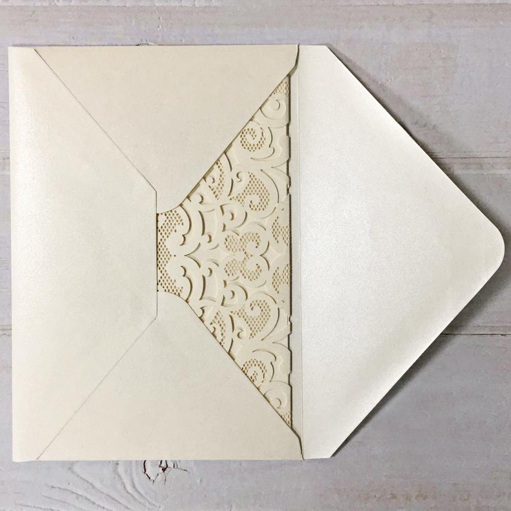 Picky Bride Elegant Wedding Invitations White Invitation Pockets with RSVP Cards Picky Bride