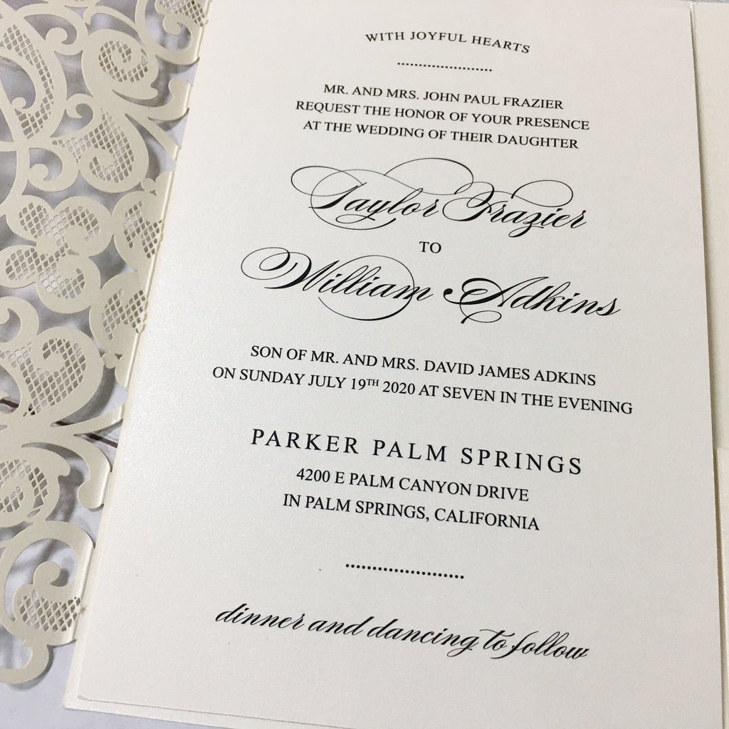 Picky Bride Elegant Wedding Invitations White Invitation Pockets with RSVP Cards Picky Bride