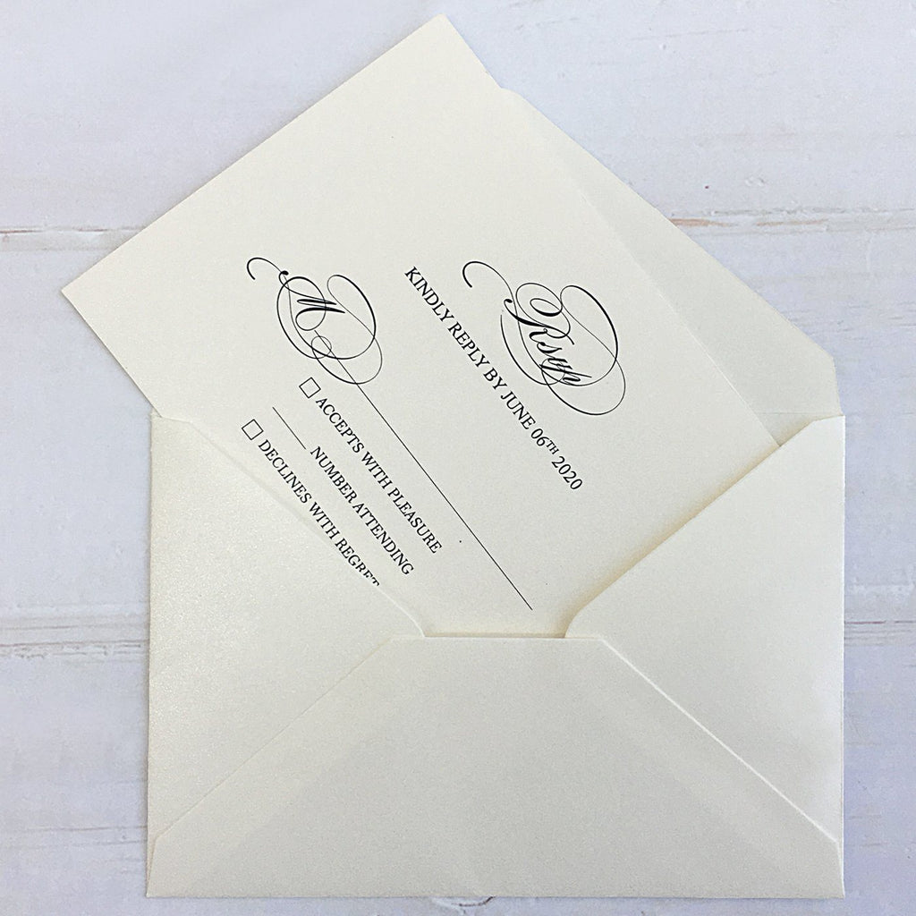 Picky Bride Gold Wedding Invitations Laser Cut Invitations With RSVP Cards Picky Bride