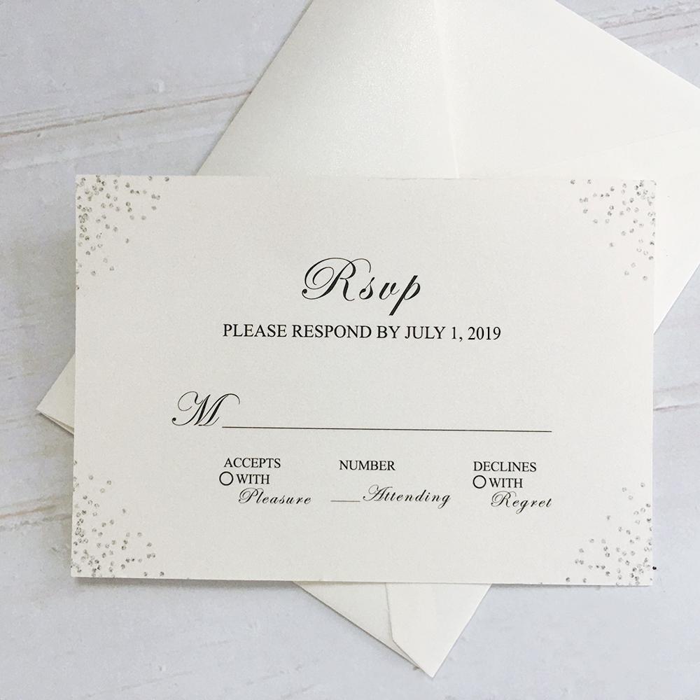 Picky Bride Laser Cut Silver Grey Wedding Invitations with Ribbon Bow Picky Bride