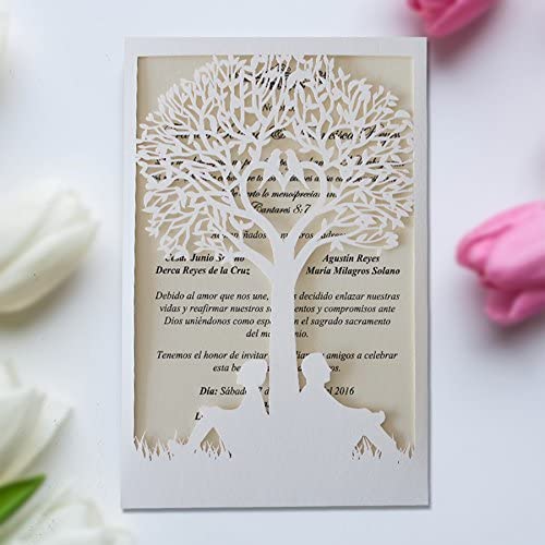 Picky Bride Romantic Love Couple Tree Wedding Invitations 5 x 7