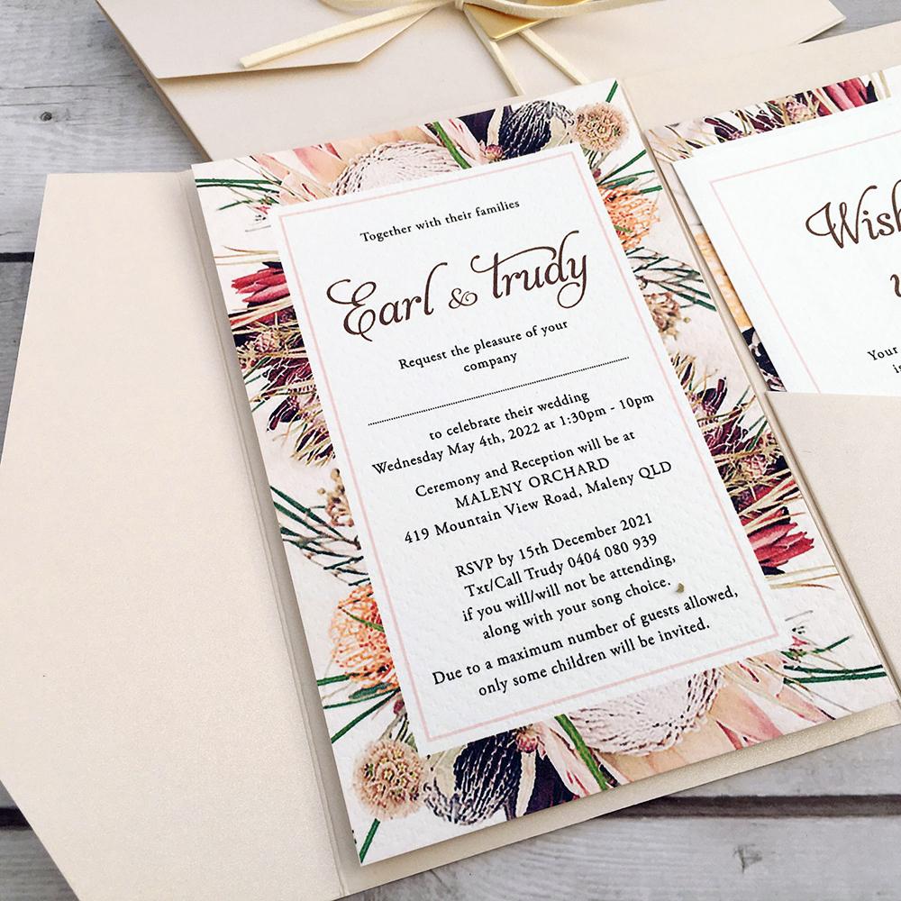 Picky Bride Tri-fold Pocket Wedding Invitations Suite with Envelope Picky Bride