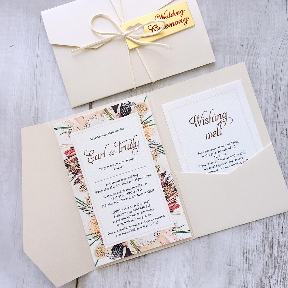 Picky Bride Tri-fold Pocket Wedding Invitations Suite with Envelope Picky Bride