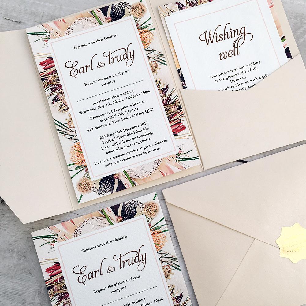 Picky Bride Tri-fold Pocket Wedding Invitations Suite with Envelope Picky Bride