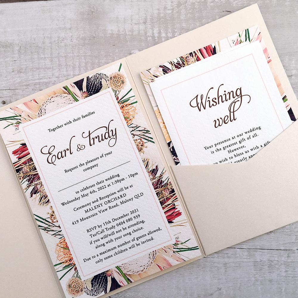 Picky Bride Tri-fold Pocket Wedding Invitations Suite with Envelope Picky Bride