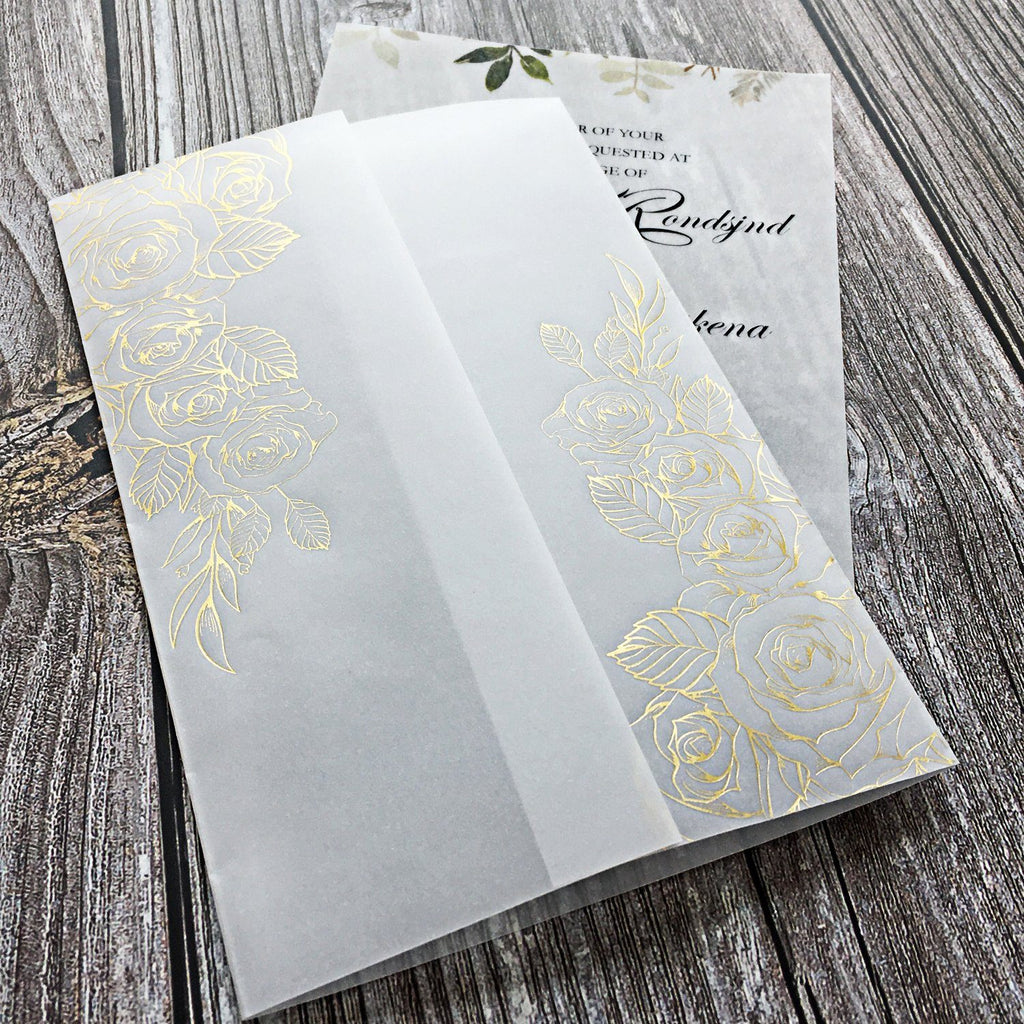 Picky Bride Vellum Wedding Invitations with Envelopes 5 x 7-inch Foil Vellum Invitations Bride Invite Picky Bride