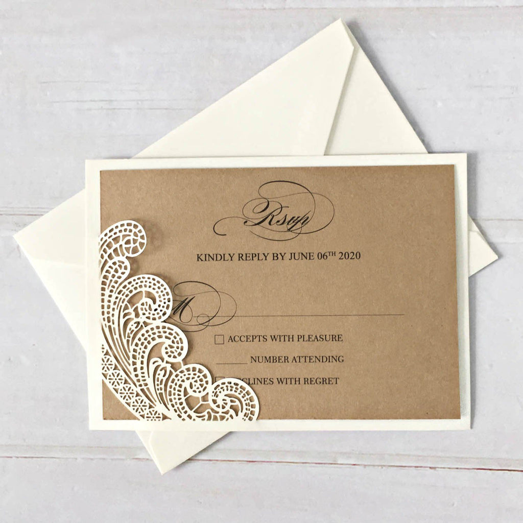 Picky Bride Vintage Wedding Invitations with Kraft Paper Envelopes Rustic Wedding Cards Customized Wording Picky Bride
