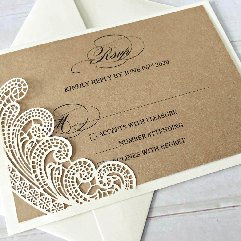 Picky Bride Vintage Wedding Invitations with Kraft Paper Envelopes Rustic Wedding Cards Customized Wording Picky Bride