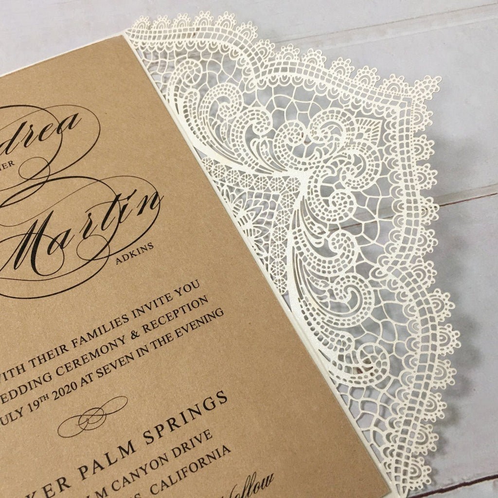 Picky Bride Vintage Wedding Invitations with Kraft Paper Envelopes Rustic Wedding Cards Customized Wording Picky Bride