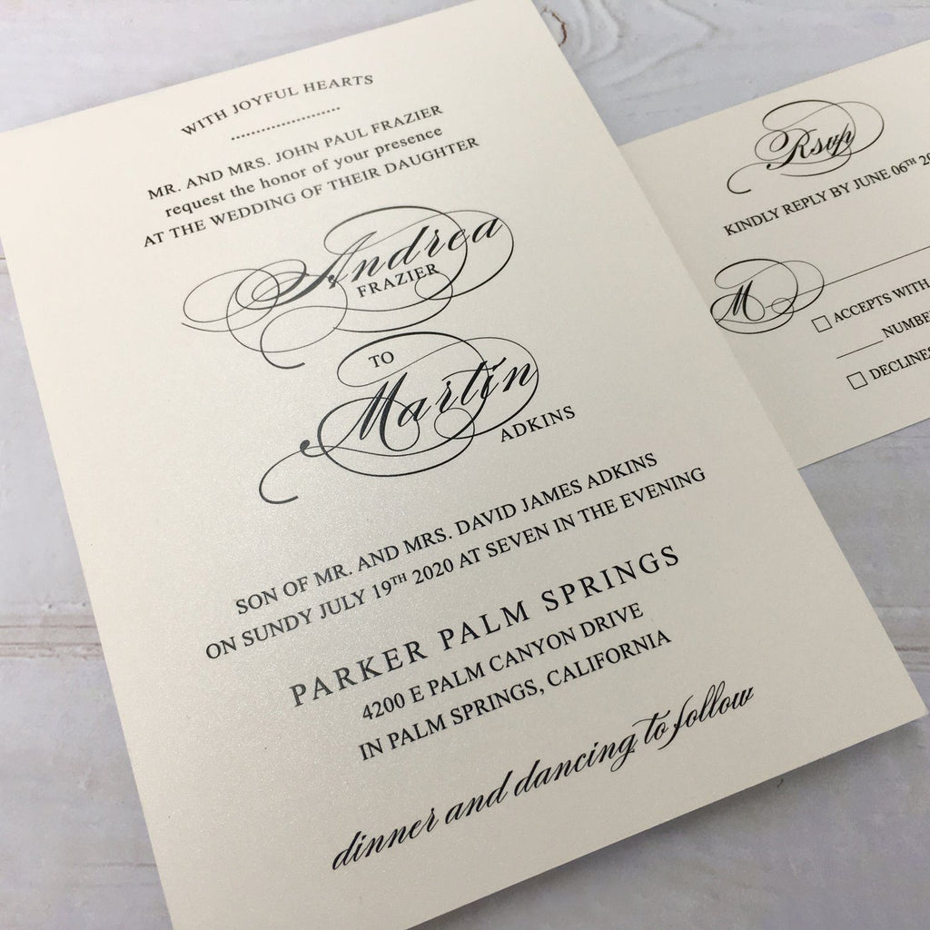 Picky Bride Wedding Invitations with Envelopes 5 x 7-inch, Lace Rose Gold Wedding Invitations With RSVP Cards Picky Bride