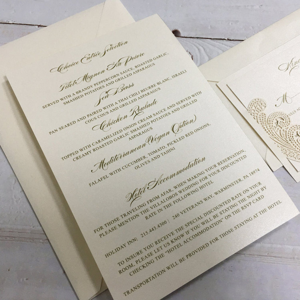 Picky Bride White Laser Cut Wedding Invitation with RSVP Cards Picky Bride