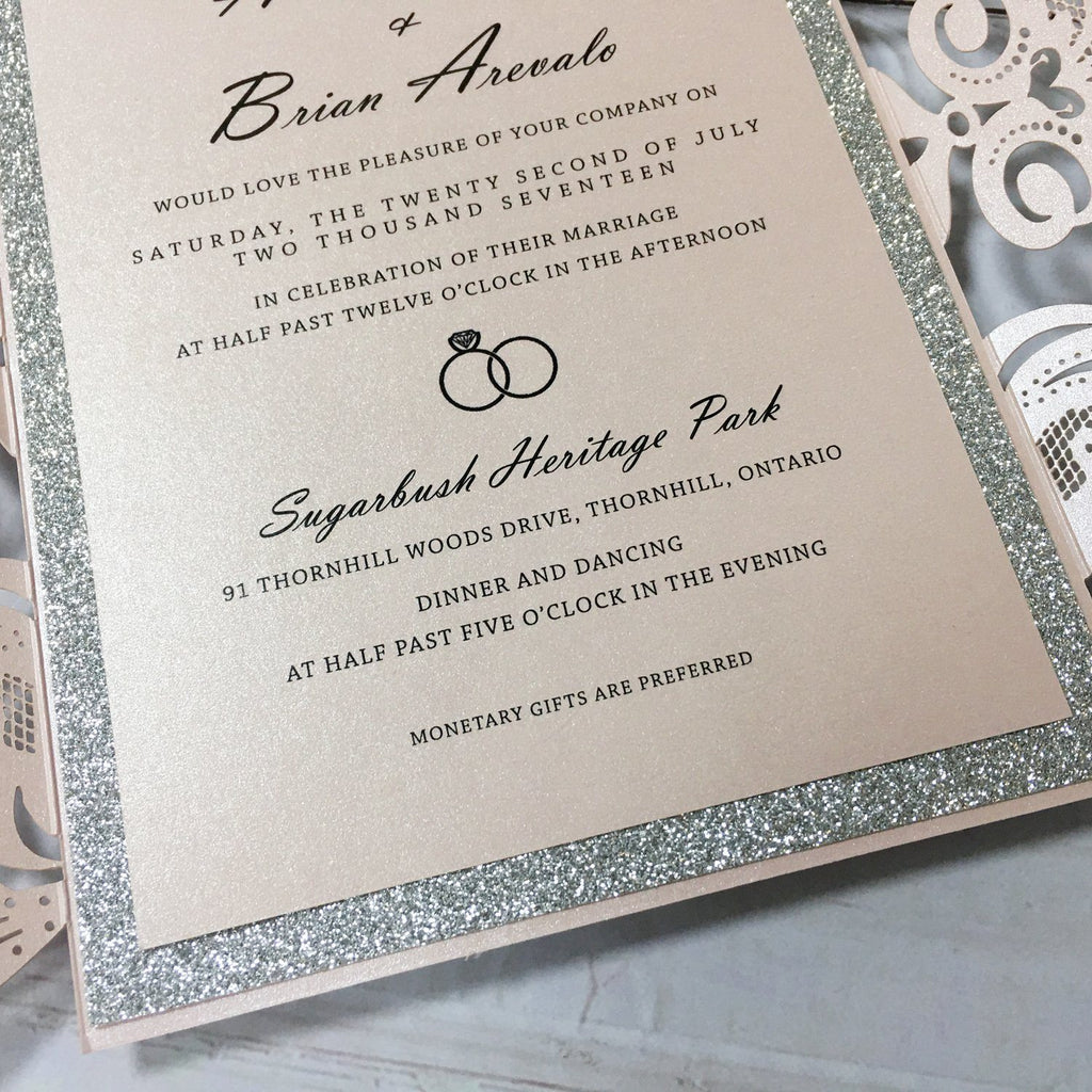 Pink Wedding Invitation, Lace Bridal Shower Invitations Picky Bride