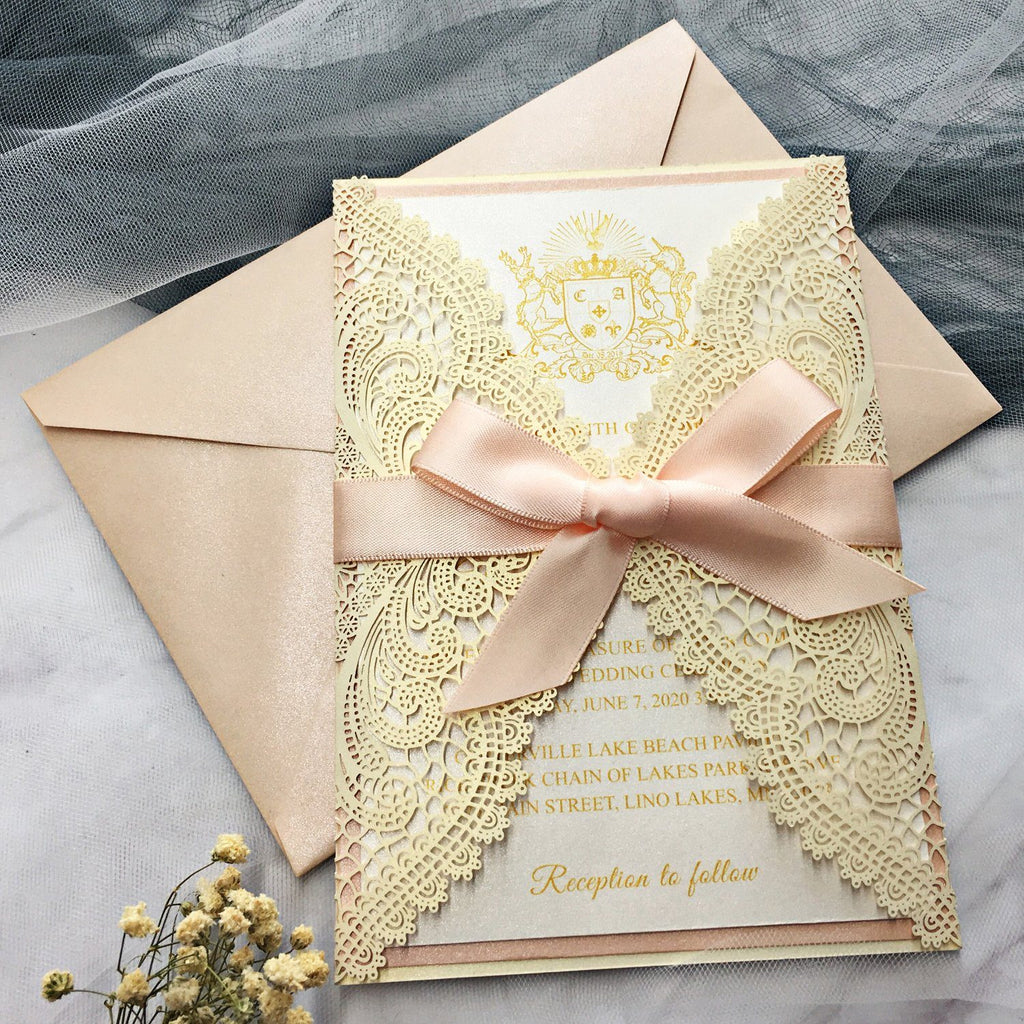 Pink Wedding Invitations with RSVP Cards Picky Bride