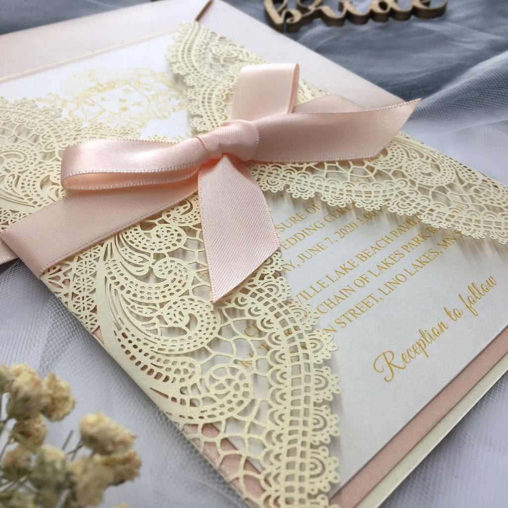 Pink Wedding Invitations with RSVP Cards Picky Bride