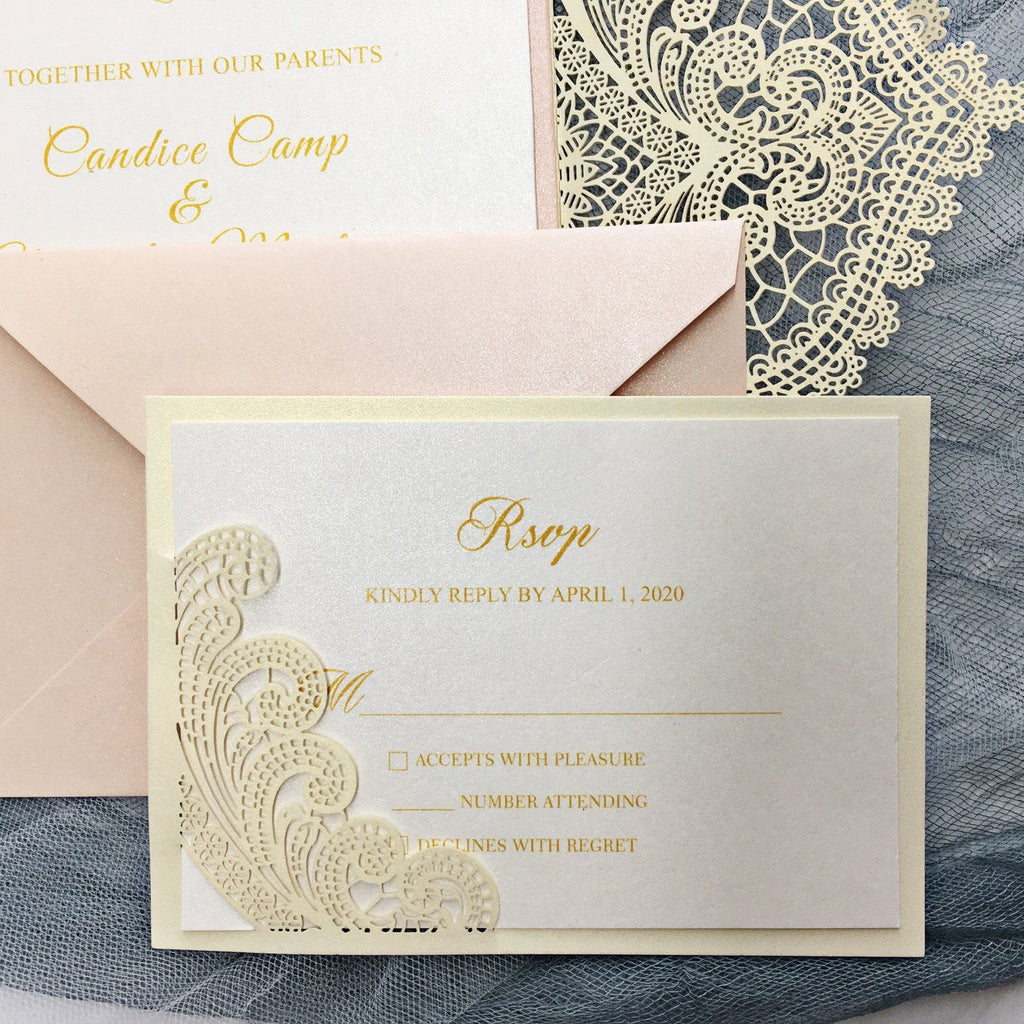 Pink Wedding Invitations with RSVP Cards Picky Bride