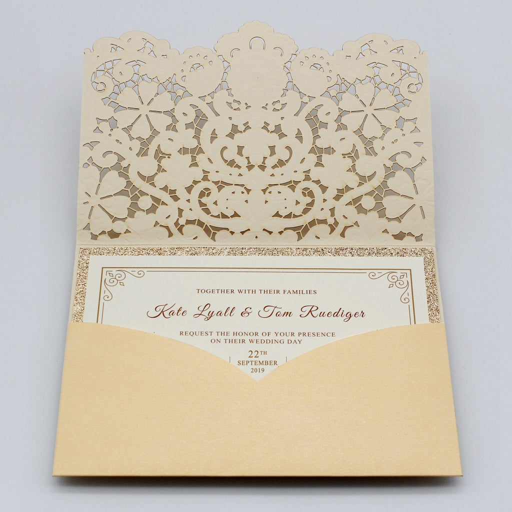 Pocket Gold Wedding Invitations Picky Bride
