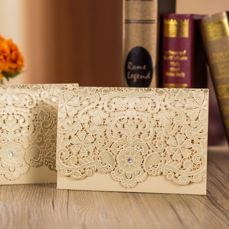 Pocket Gold Wedding Invitations Picky Bride