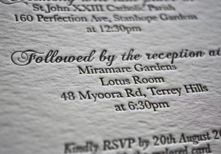 Romantic Calligraphy Letterpress Wedding Invitations with Envelopes, Monogram Classic Wedding Picky Bride 
