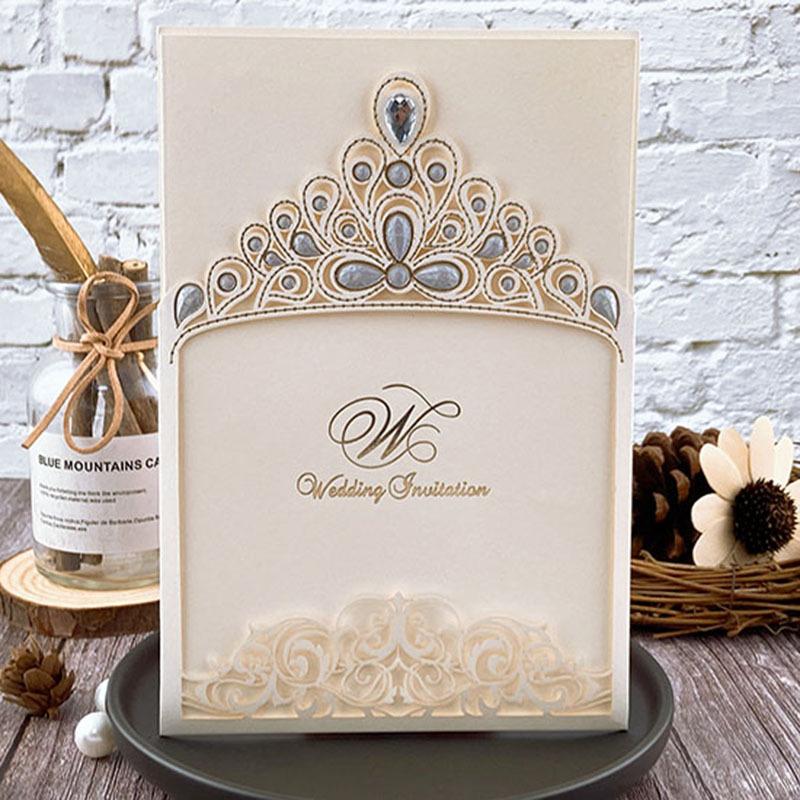 Royal Princess Invitations Luxury Metallic Sparkly Wedding Cards Picky Bride Ivory 1 Sample