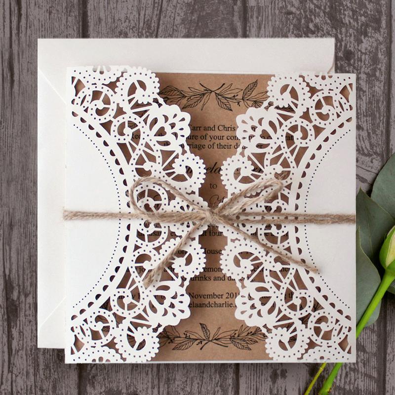 Rustic Laser Cut Wedding Invitation Cards Picky Bride