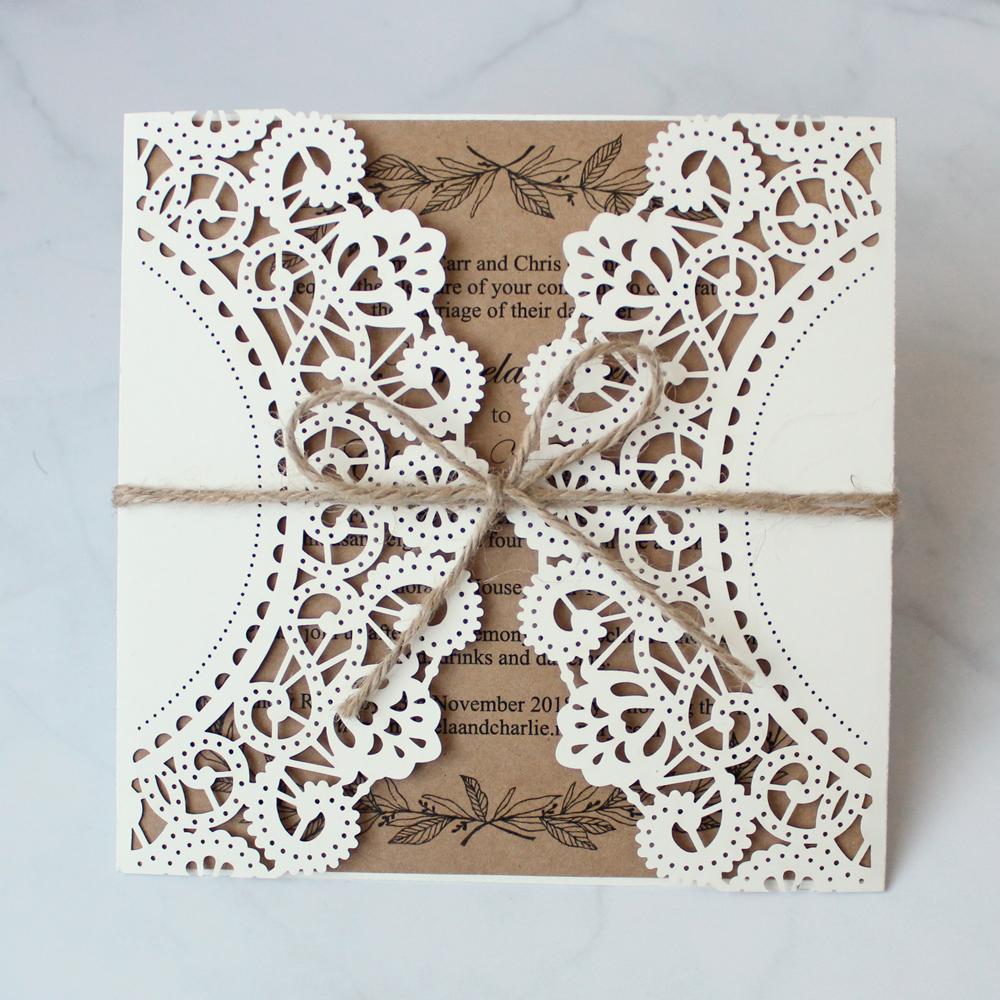 Rustic Laser Cut Wedding Invitation Cards Picky Bride 