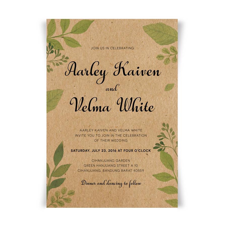 Rustic Wedding Invitations with RSVP Cards Kraft Paper Invites Set Sav