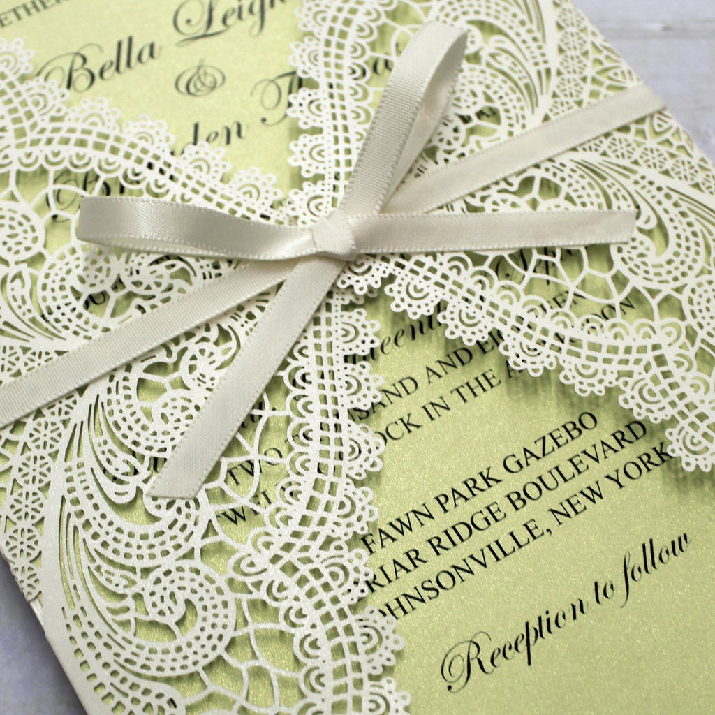Spring Fresh Green Wedding Invitation for a Lawn Wedding Theme Picky Bride
