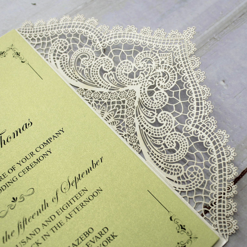 Spring Fresh Green Wedding Invitation for a Lawn Wedding Theme Picky Bride