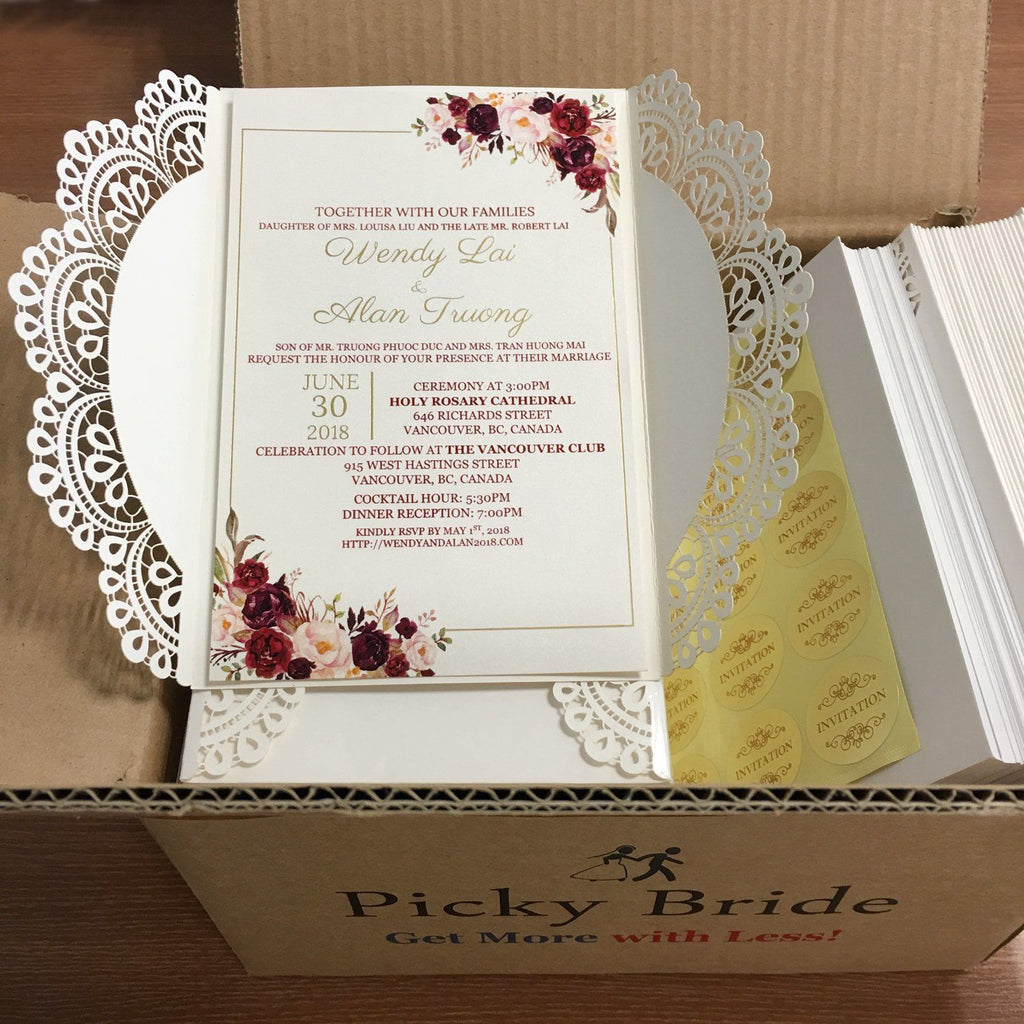 White Elegant Wedding Invitations, Bridal Shower Invitation Picky Bride