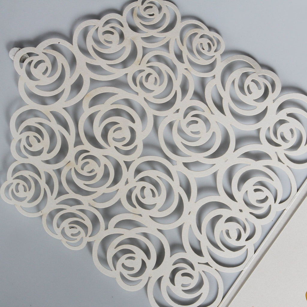 White Floral Wedding Invitation Cards Garden Theme PB1965-W Picky Bride