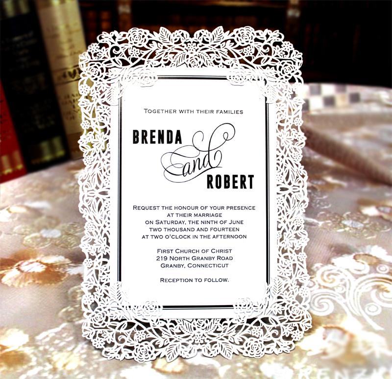 White Lace Wedding Invitation Cards for Wedding Decoration Picky Bride