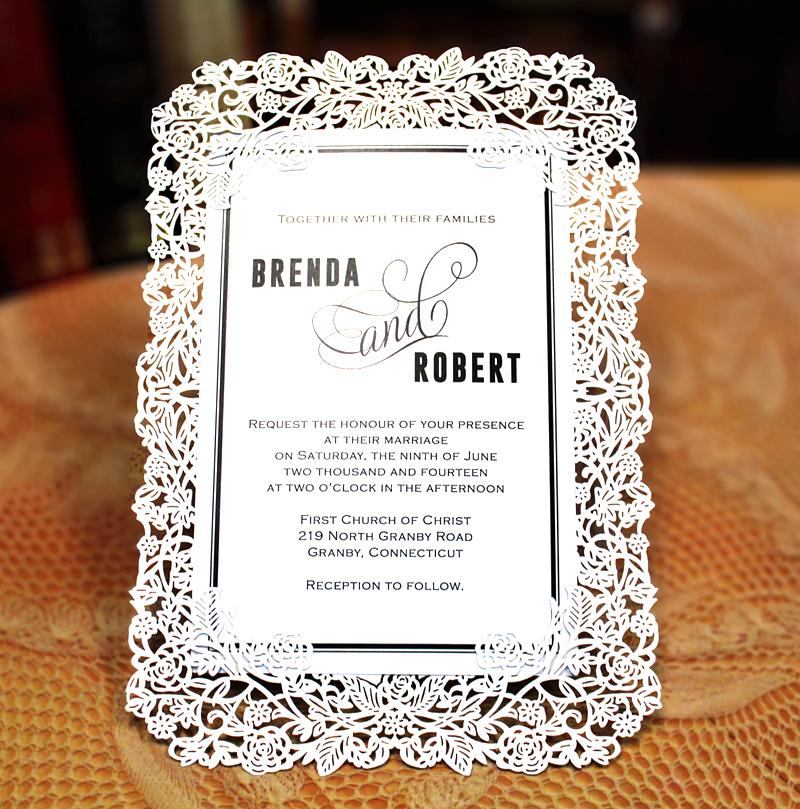 White Lace Wedding Invitation Cards for Wedding Decoration Picky Bride