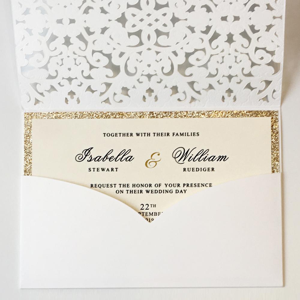 White Wedding Invitations With Floral Design Picky Bride