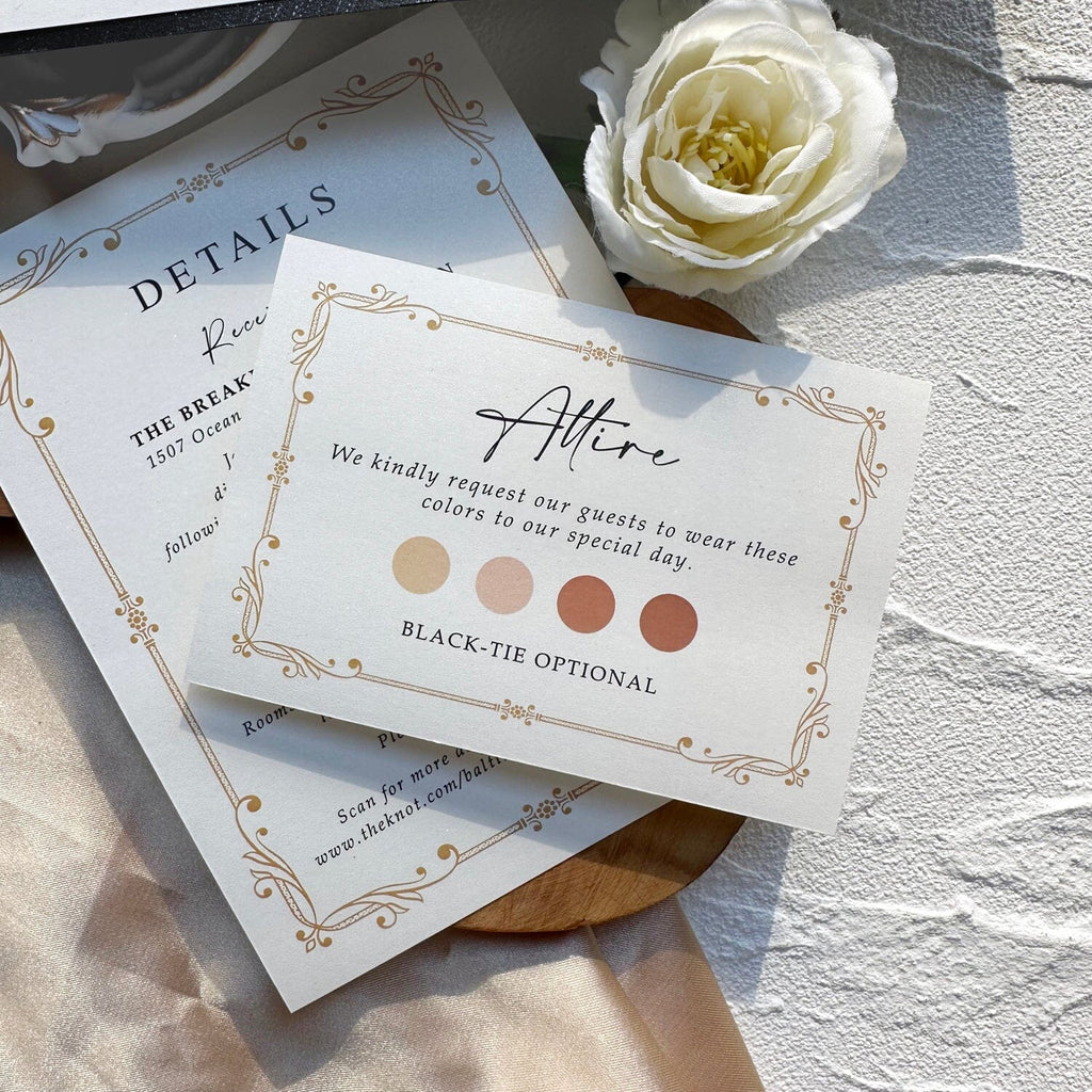 Black and Gold Pocket Wedding Invitation Set, Gold Printed Vellum Belly Band, Matching RSVP and Details Wedding Ceremony Supplies Picky Bride 