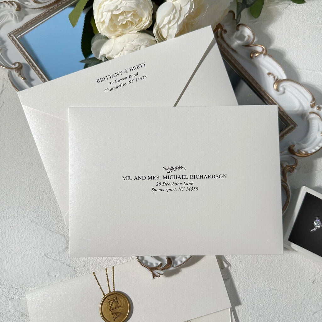 Luxury Gold Foil Arch Acrylic Wedding Invitation, Ivory Card Covers, Transparent Acrylic Cards, Personalized Wax Seal Wedding Ceremony Supplies Picky Bride 