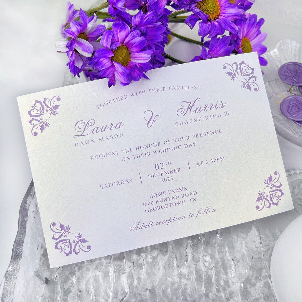 Purple 3D Butterfly Wedding Invitations, Lavender Gold Foil Invitation for Elegant Wedding, Personalized Wedding Card Wedding Ceremony Supplies Picky Bride 