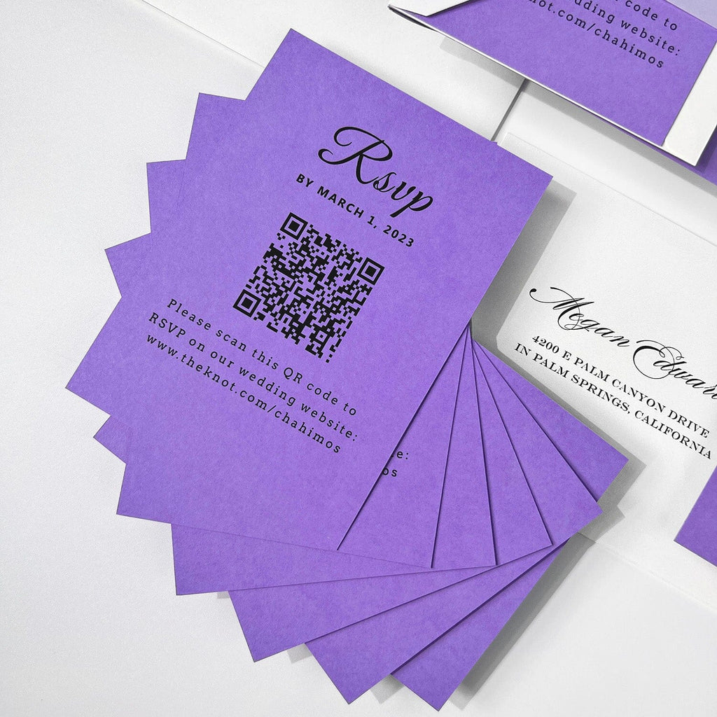 Purple Arch Wedding Invitation Elegant, Lavender Wedding Invite Cards with Gold Wax Seal, Modern Arched Wedding Invitations and RSVP Cards Wedding Ceremony Supplies Picky Bride 