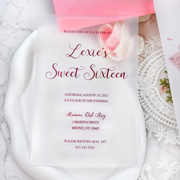 Sweet Sixteen Invitations, 16th Birthday Invitation, Quinceanera Princess Invitation, Pink Flower Invite Cards Wedding Ceremony Supplies Picky Bride 