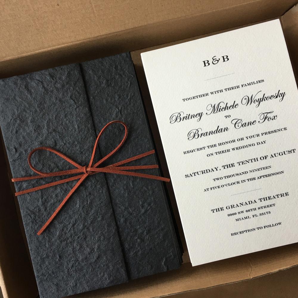 Black Invitations for Simple Wedding Theme Picky Bride 