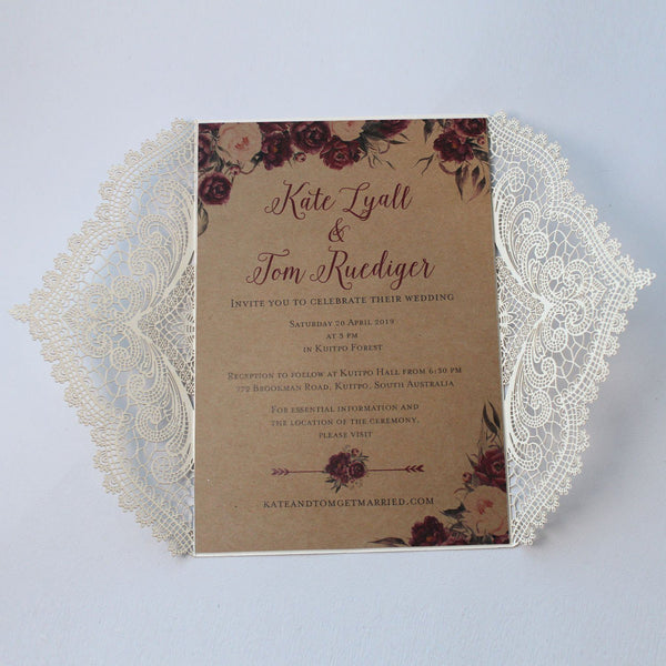 Burgundy Bridal Shower Invitations, White and Burgundy Invitation for Wedding Picky Bride 