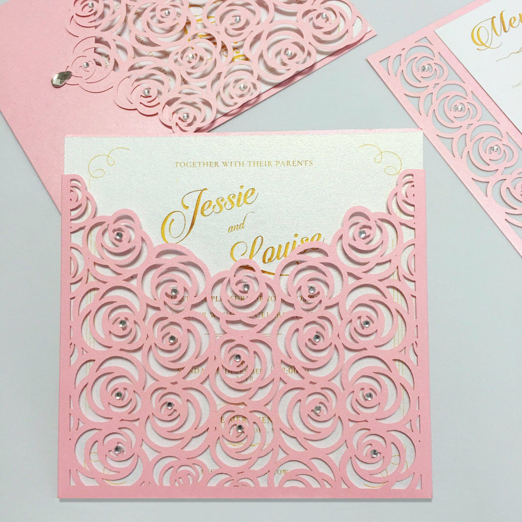 Customized Floral Wedding Invitation Cards With Envelopes and Seals Picky Bride 