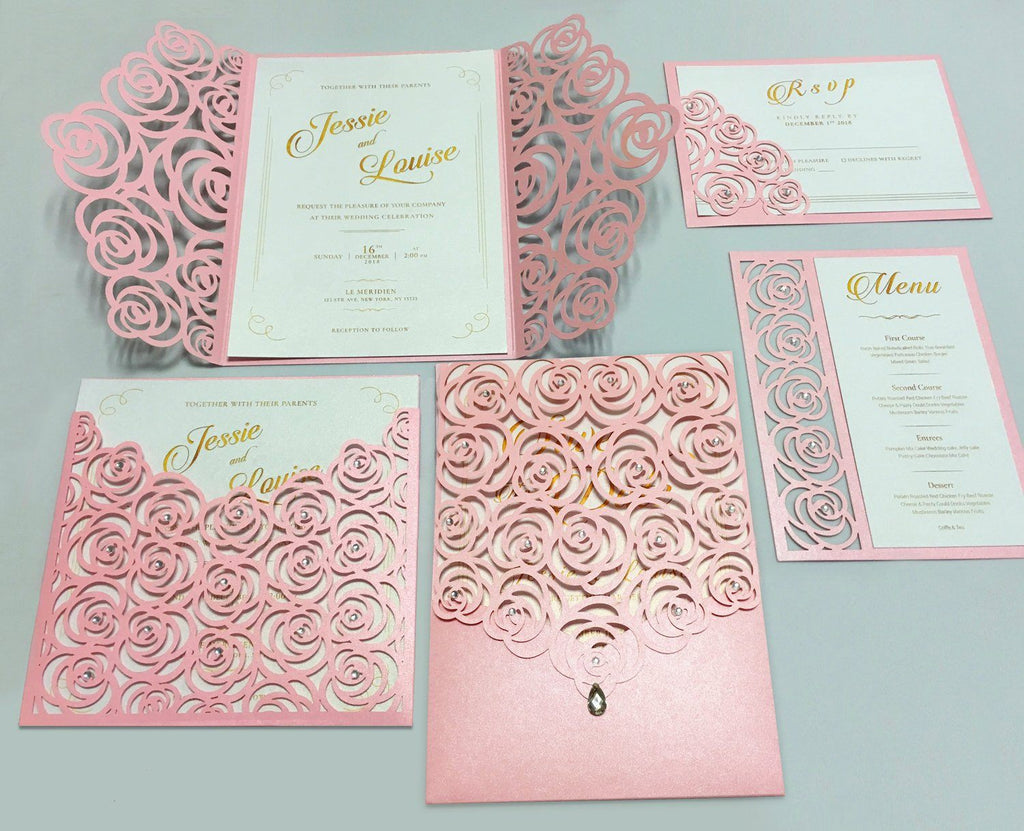 Customized Floral Wedding Invitation Cards With Envelopes and Seals Picky Bride 