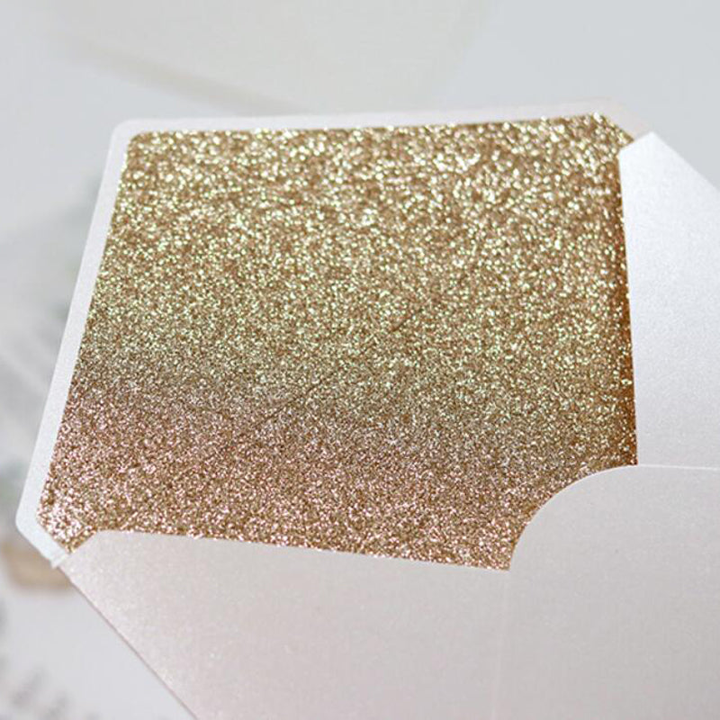 Customized Gold Foil Wedding Invitations with Glitter Bellyband and Envelopes Wedding Ceremony Supplies Picky Bride 