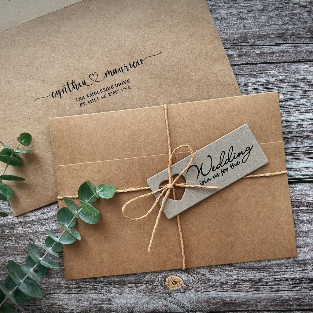 Customized Jungle Green Wedding Invitations, Photo Invitations with QR Code RSVP Info Wedding Ceremony Supplies Picky Bride 