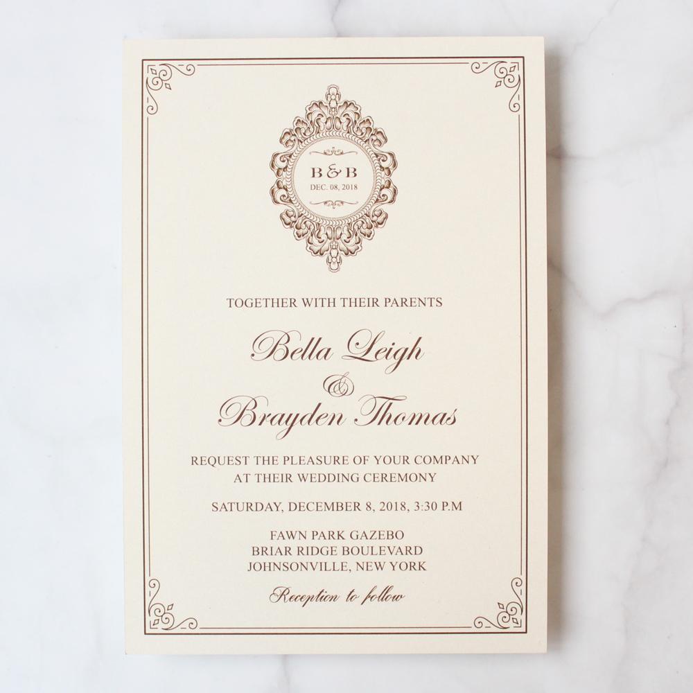 European Lace Wedding Invitation Gold PB2000-G Picky Bride 