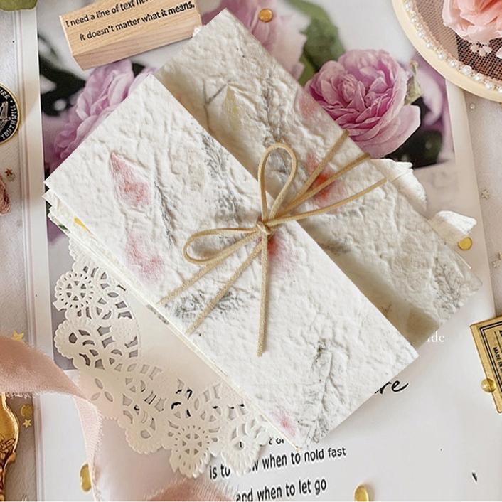 Floral Handmade Paper Invitations Customize Invite Cards Warm Soft Paper Picky Bride 