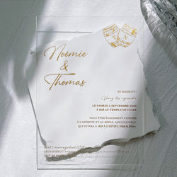 White Script Frosted Acrylic Wedding Invitation – Indy Bee Crafts