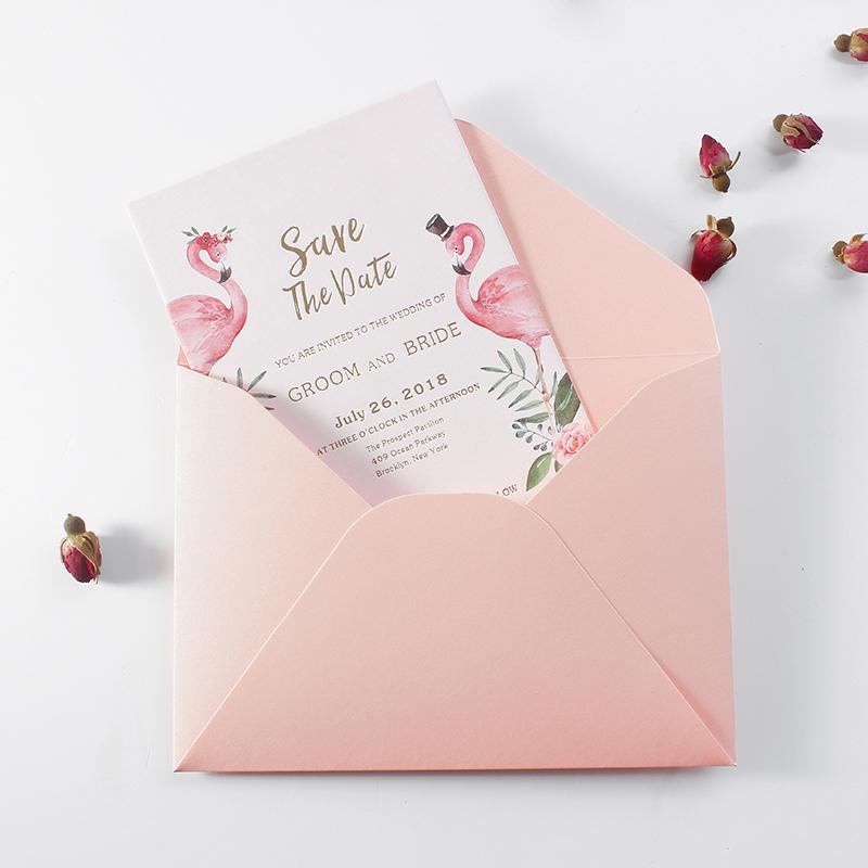 Gold Foil Printing Invitations for Luxury Wedding Theme Swan Invitation With Pink Envelopes Picky Bride 