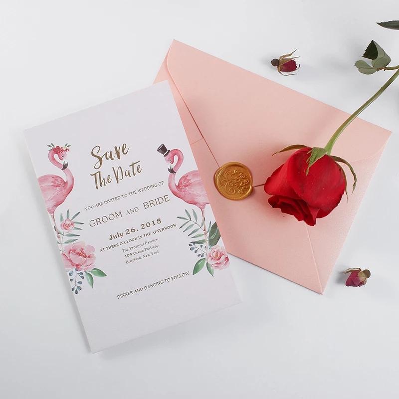 Gold Foil Printing Invitations for Luxury Wedding Theme Swan Invitation With Pink Envelopes Picky Bride 